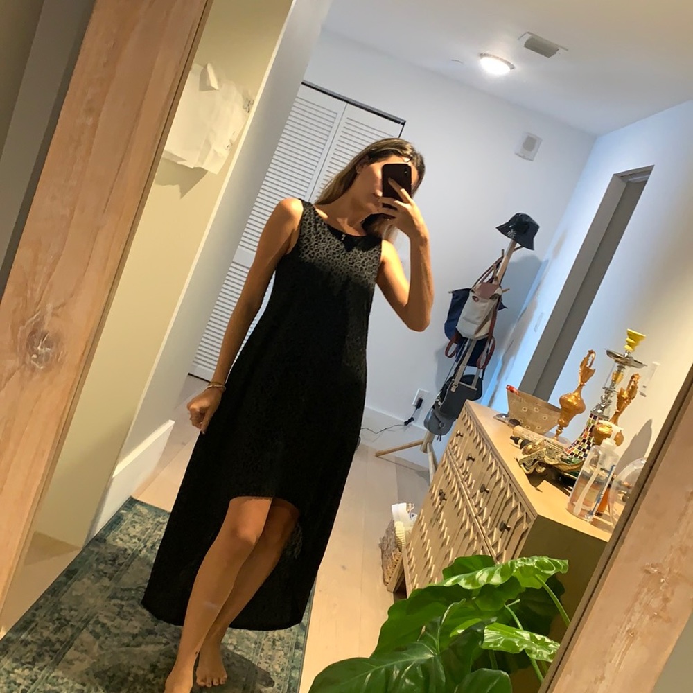 Black leopard dress